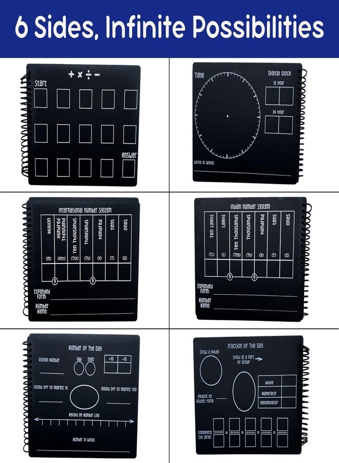 Berrybee 6-in-1 Montessori-Inspired Pre-Writing Board | Number System Time Fractions Operations | Reusable Handwriting Practice for Kids 2-6 Years | Educational & Durable (Maths Level 2) - Image 4